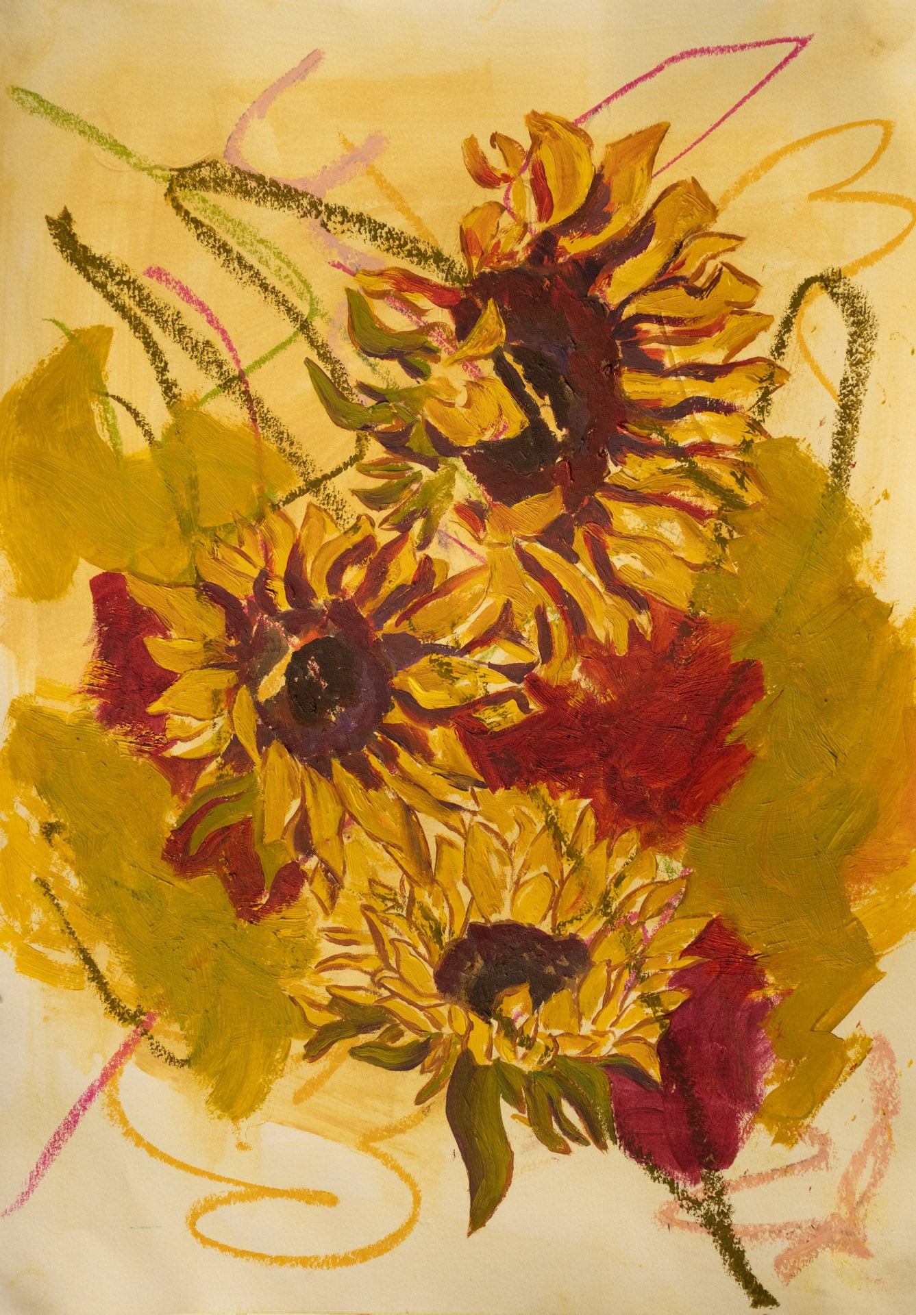 Three Sunflowers, 2025