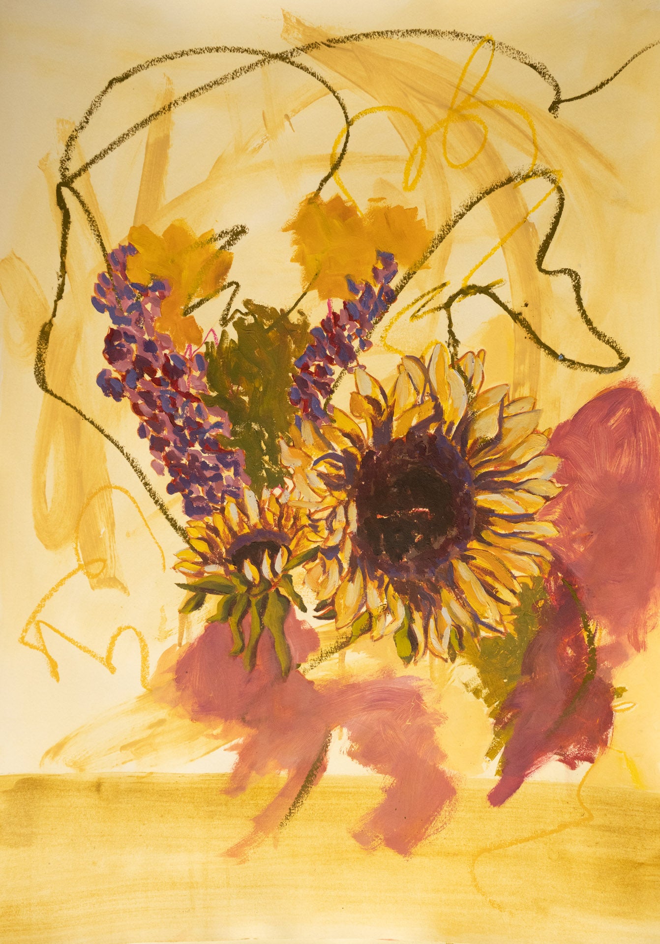 Two Sunflowers and Hyacinths , 2025