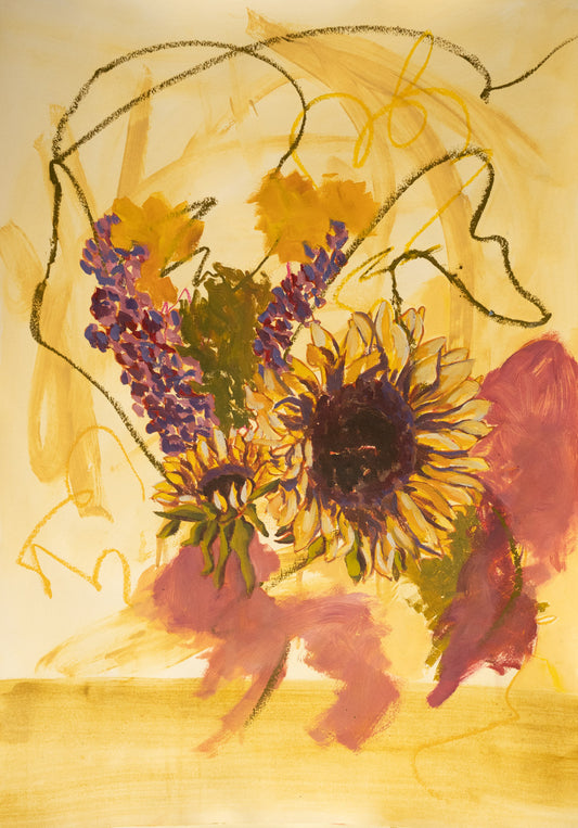 Two Sunflowers and Hyacinths , 2025